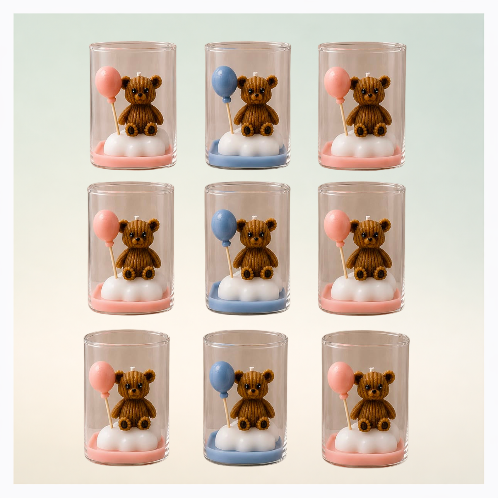 Custom Teddy Bear Balloon Candle Favors — Glass Jar - Image 2