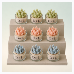 Custom Succulent Glass Candle Favors